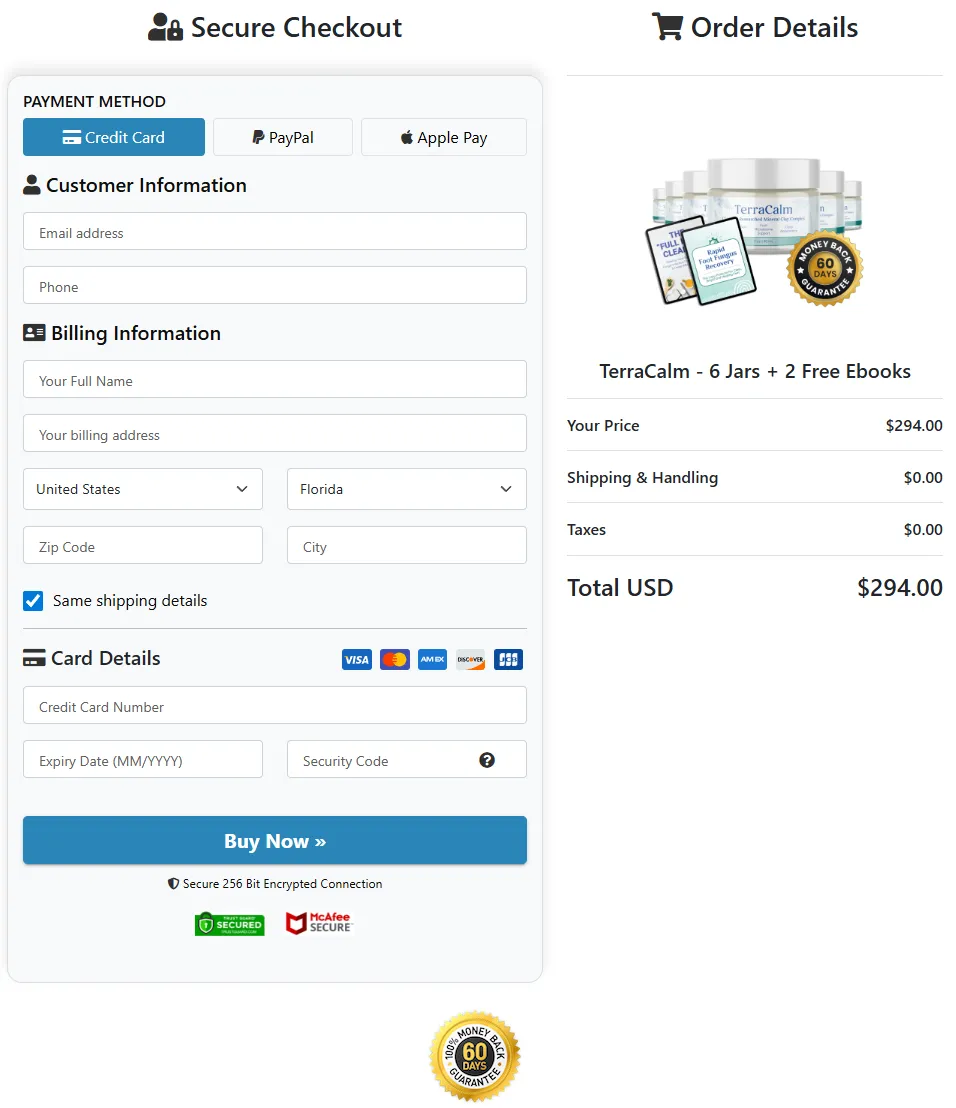 Buy TerraCalm from official website secure checkout